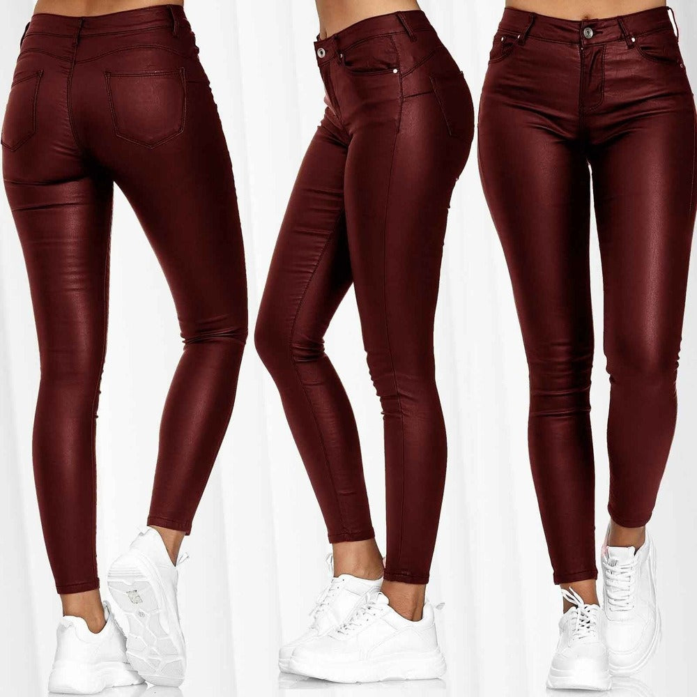 Faux Leather Skinny Ankle Pants