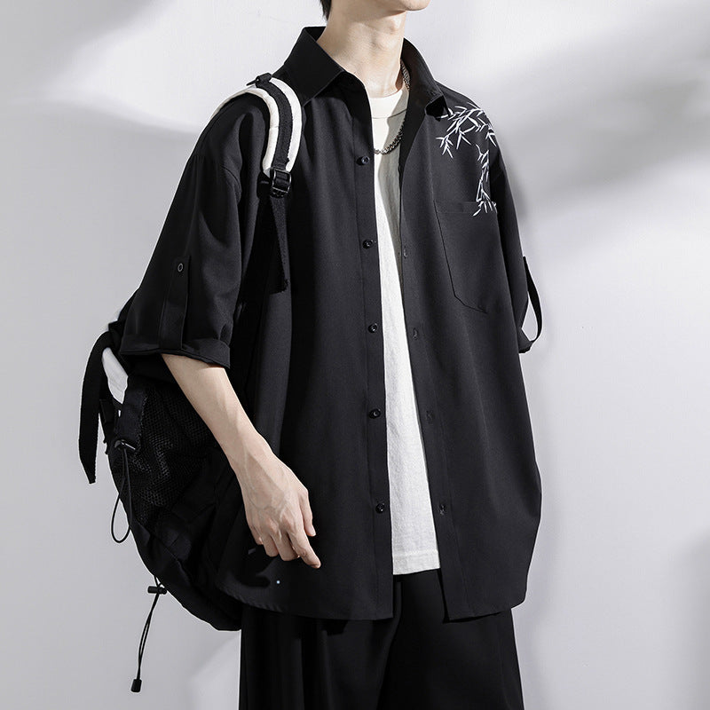 Botanical-Print Short-Sleeve Shirt