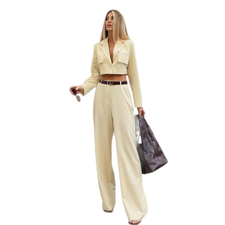 Cropped Jacket & Pants Set