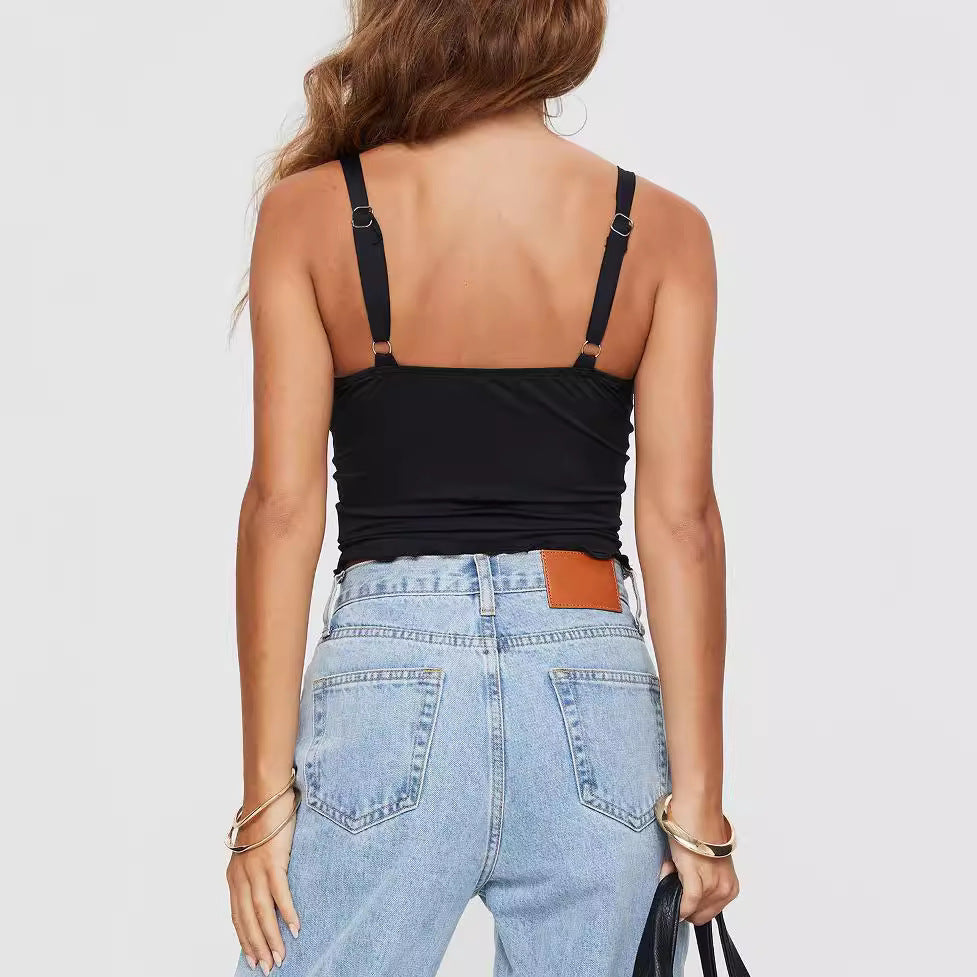 Ruched Knot-Strap Camisole