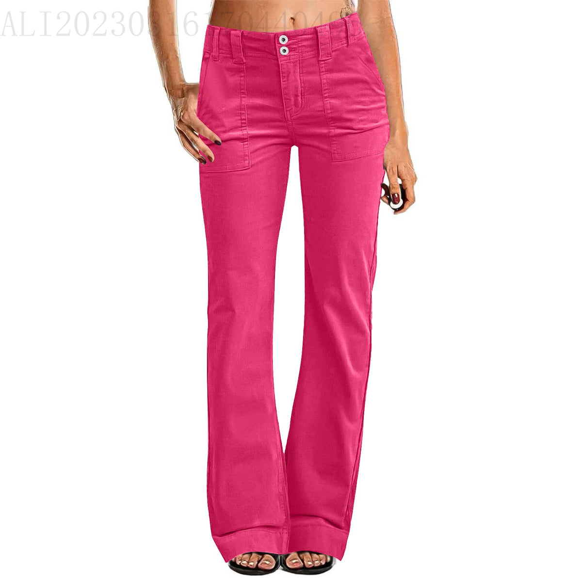 Zip-Pocket Bootcut Pants