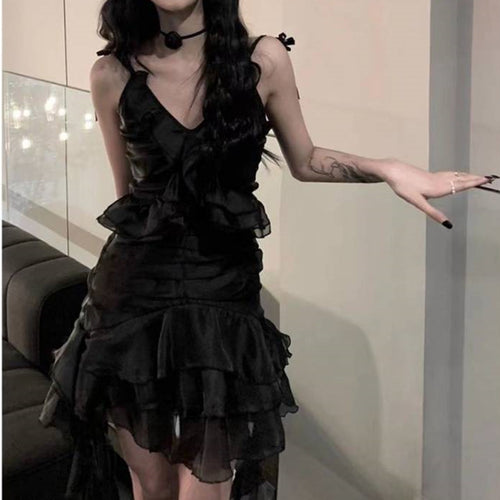 Asymmetric Ruffle Dress