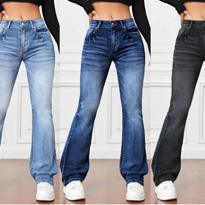 High-Waisted Stretch Bootcut Jeans