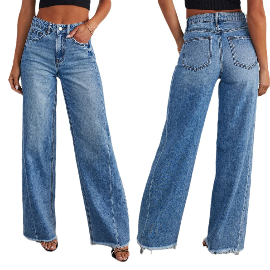 Side-Seam Wide-Leg Jeans