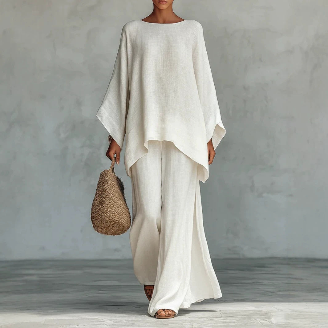 Relaxed Wide-Leg Pants Set
