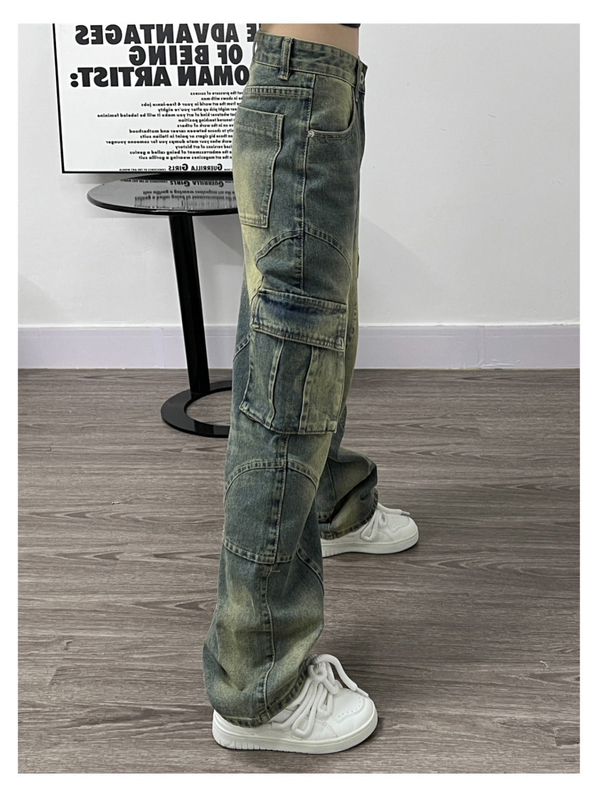 Washed Cargo Jeans