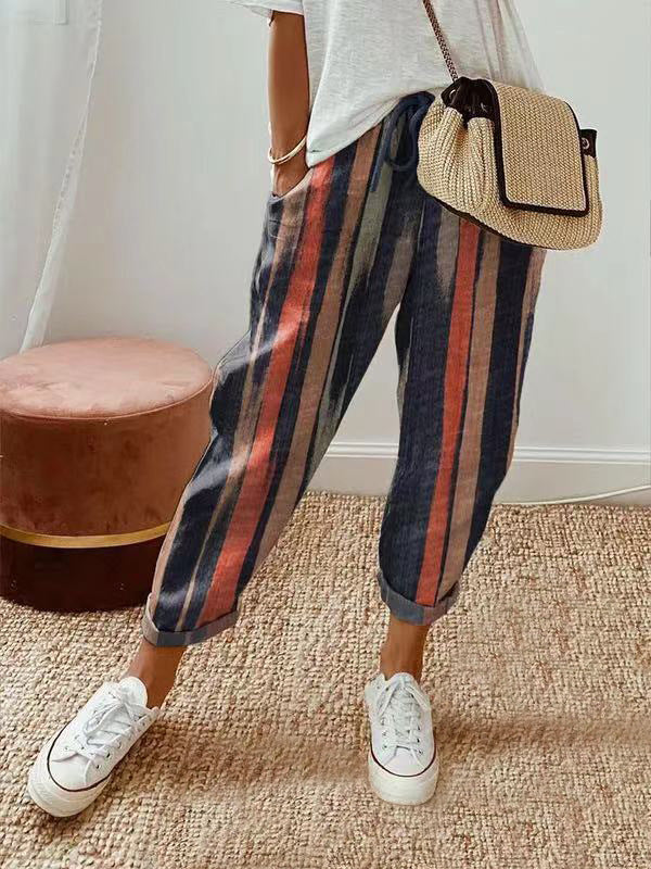 Printed Cropped Harem Pants