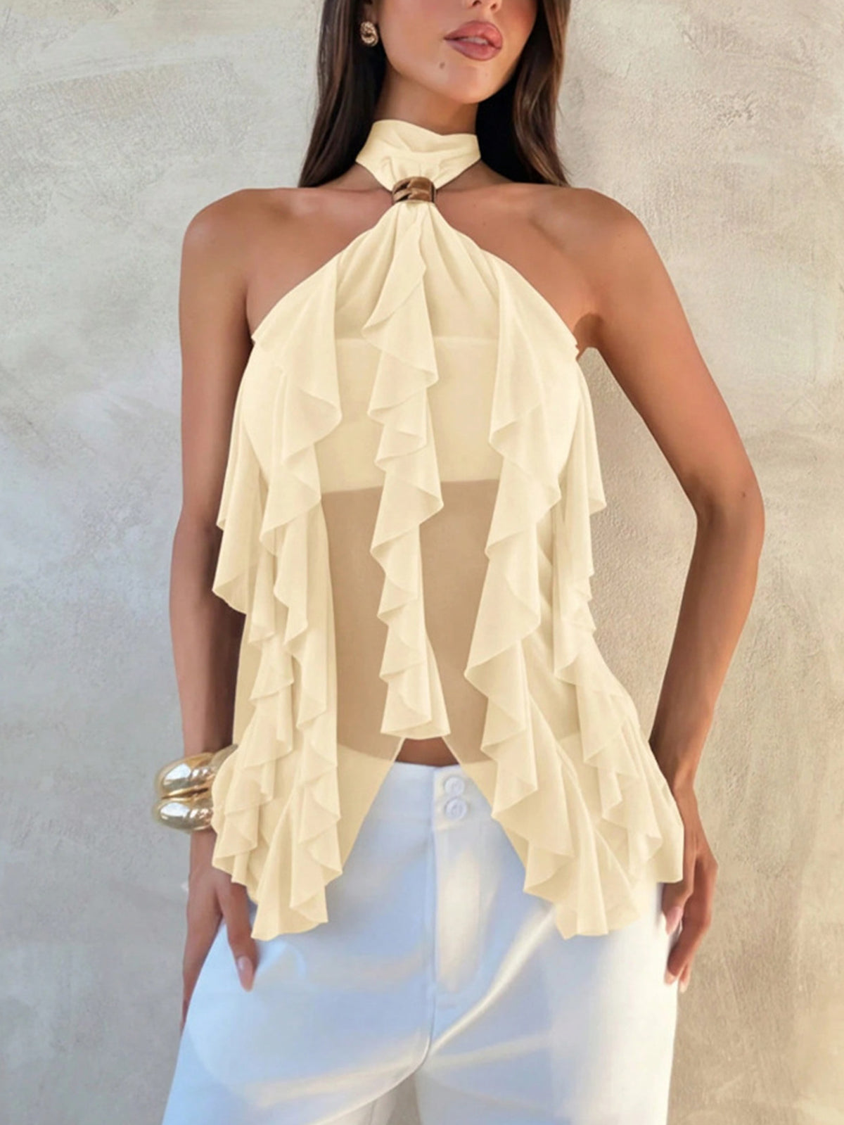Ruffled Halter Top