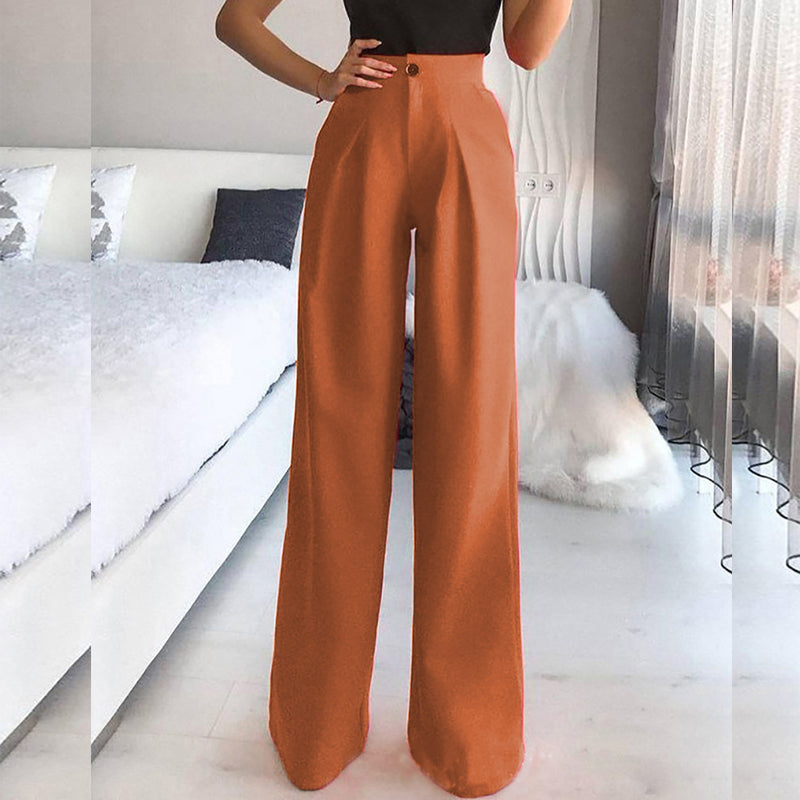 Pleated Wide-Leg Suit Pants