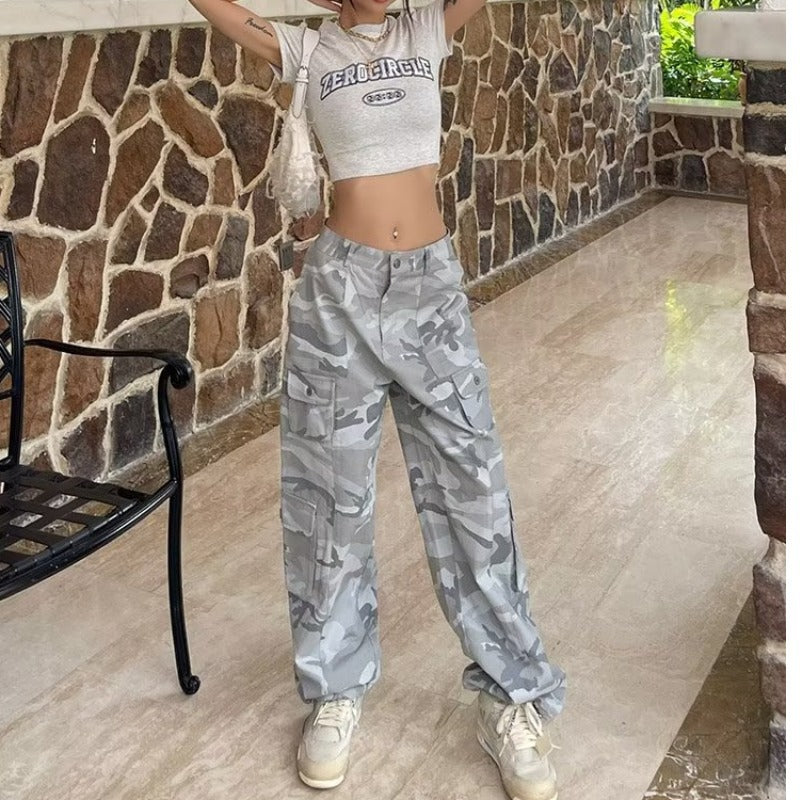 Camouflage Wide-Leg Jeans