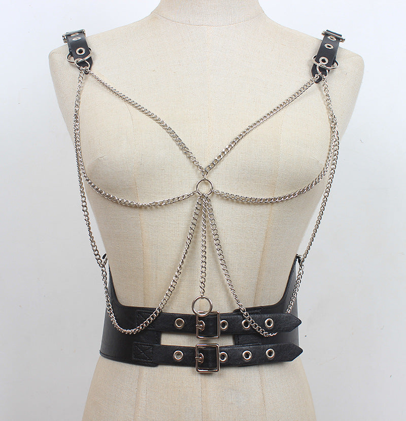 Chain-Detail Harness Belt