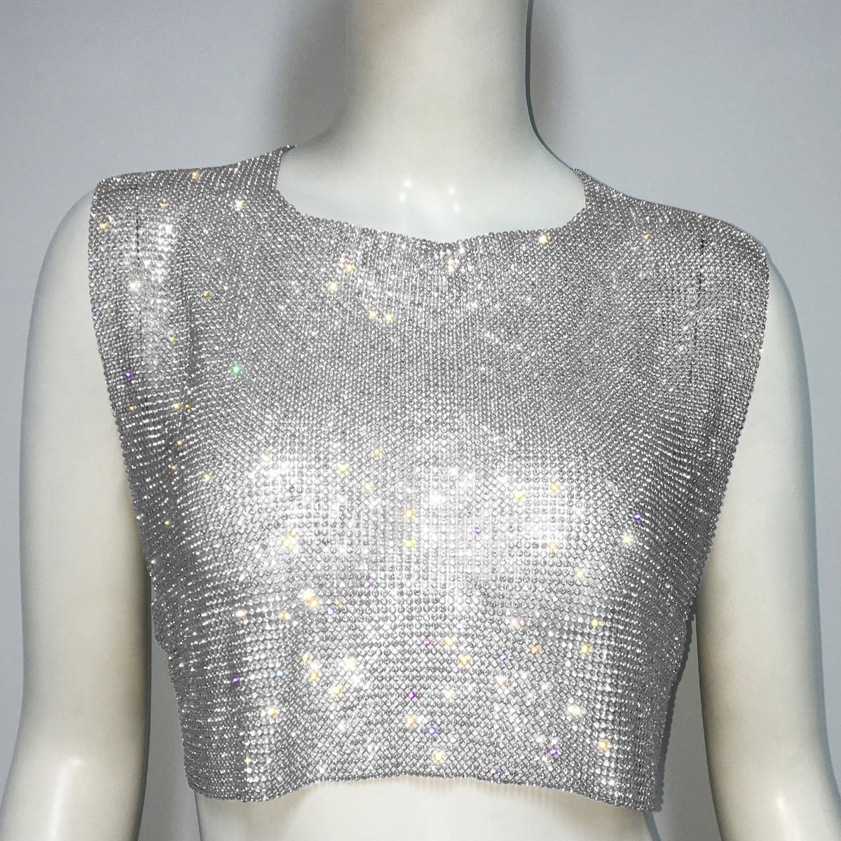 Metallic Mesh Sleeveless Top