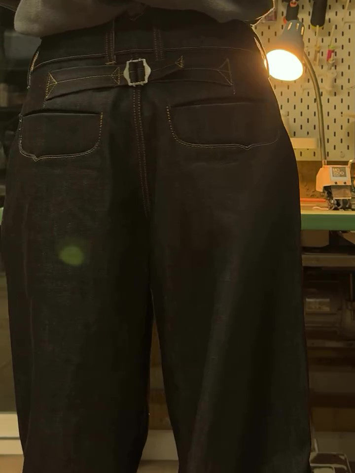Pocket Detail Wide-Leg Jeans