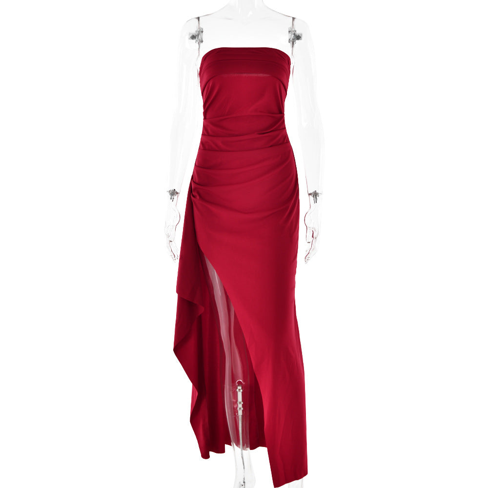 Strapless Split Maxi Dress
