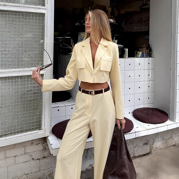 Cropped Jacket & Pants Set