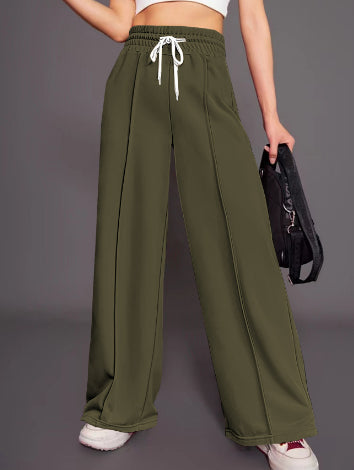 Drawstring Wide-Leg Pants