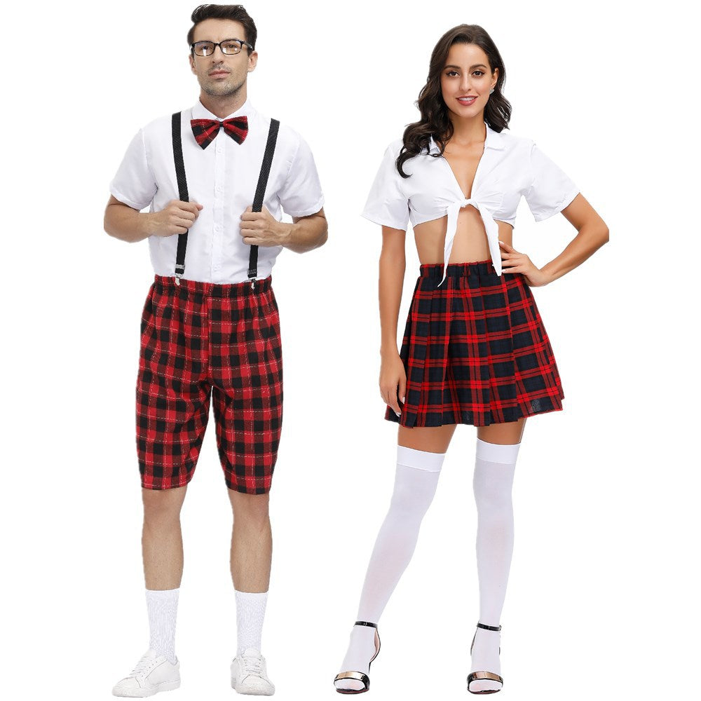 Plaid Uniform Costume Set