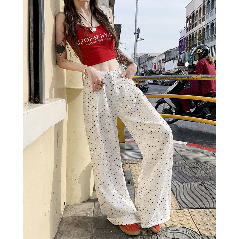 Polka-Dot Wide-Leg Pants