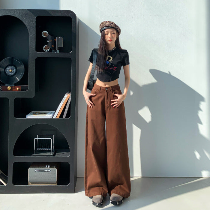 High-Waisted Straight-Leg Pants