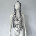 Rhinestone Mesh Halter Top