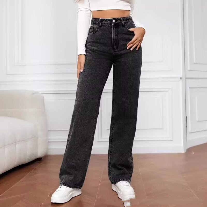 High-Waisted Relaxed Jeans