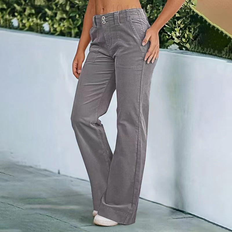 Zip-Pocket Bootcut Pants