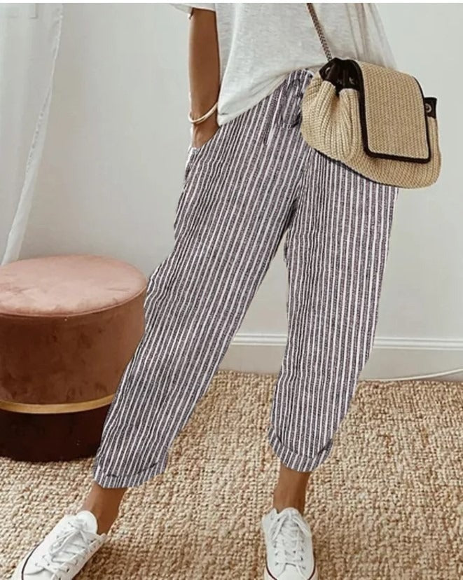 Striped Drawstring Pants