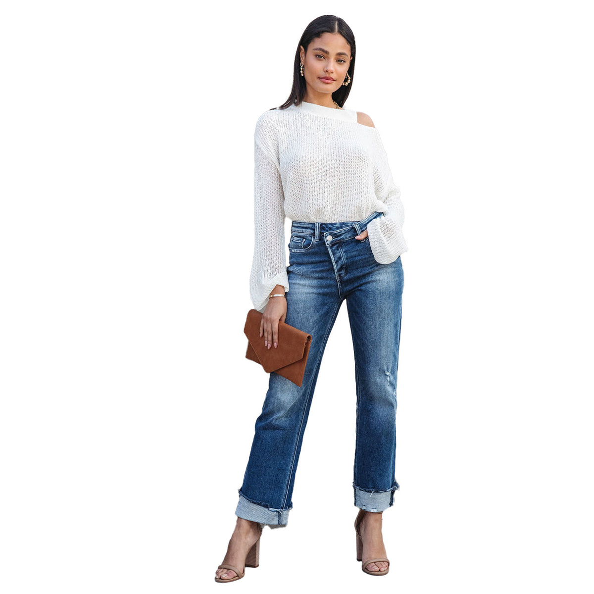 Relaxed Cuffed Jeans