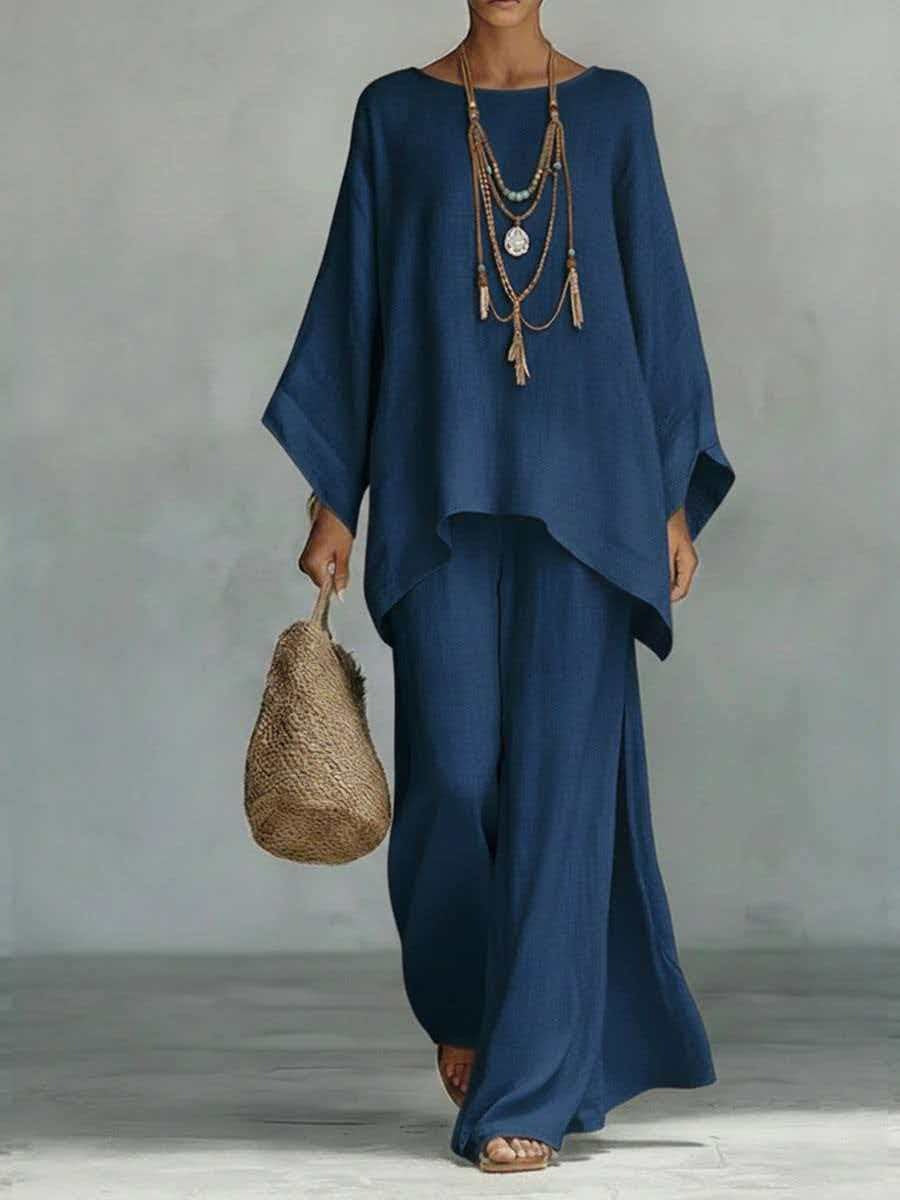 Relaxed Wide-Leg Pants Set