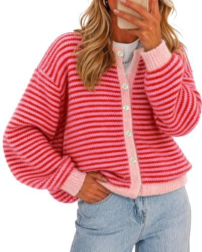 Striped Button Cardigan