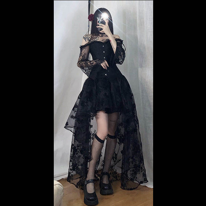 High-Low Lace Corset Dress