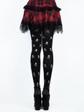 Skull-Print Sheer Tights