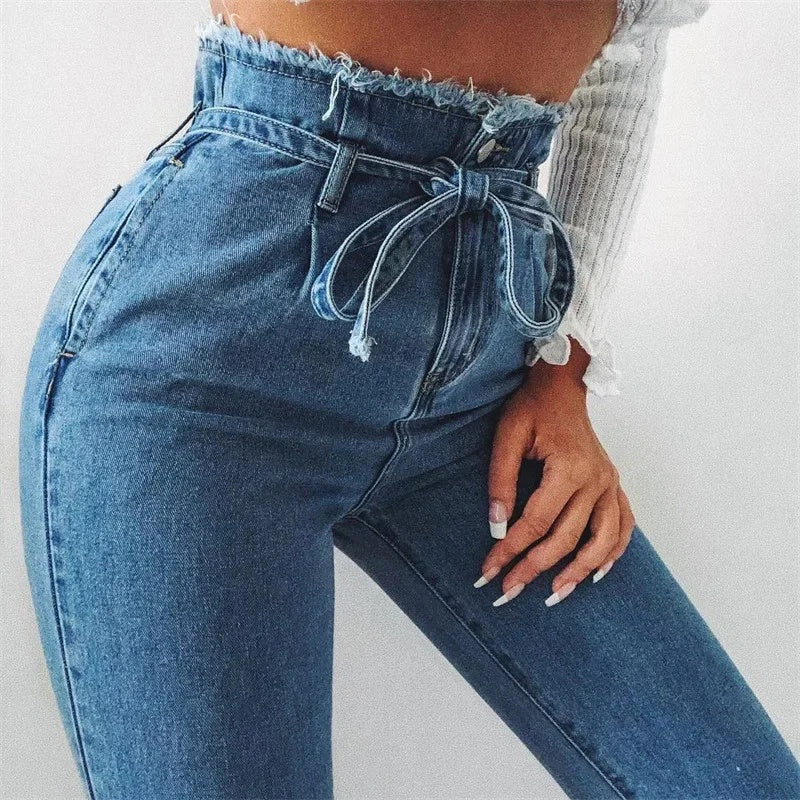 High-Waisted Cropped Jeans