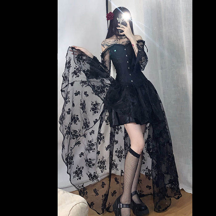 High-Low Lace Corset Dress
