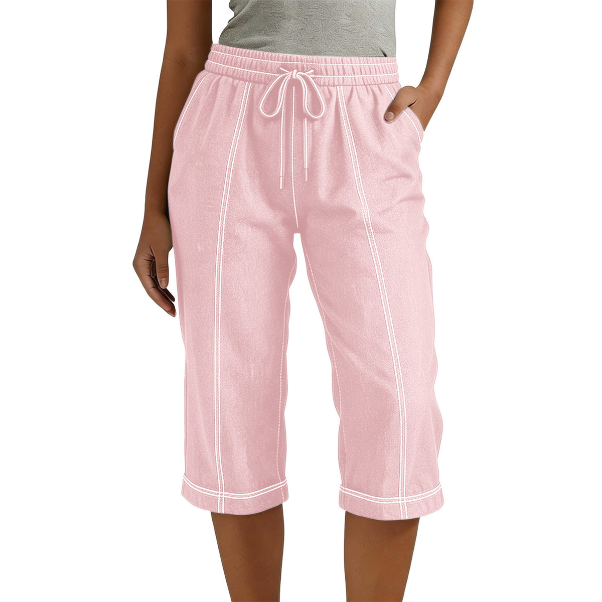 Tie-Waist Capri Pants