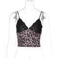 Lace-Trim Leopard Halter Top
