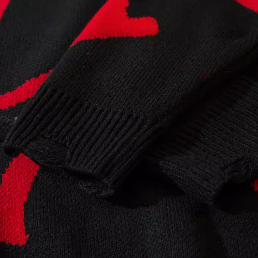 Graffiti Heart Knit Sweater