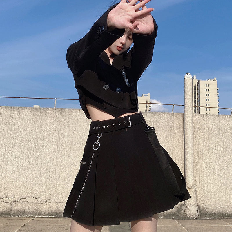 Pleated Mini Skirt