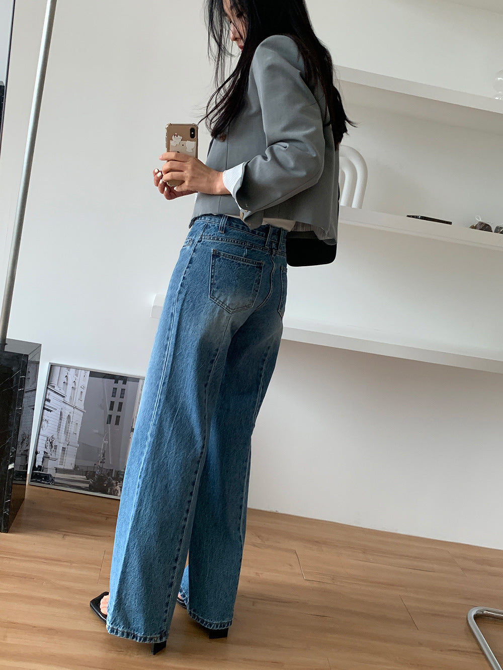 High-Waisted Wide-Leg Jeans