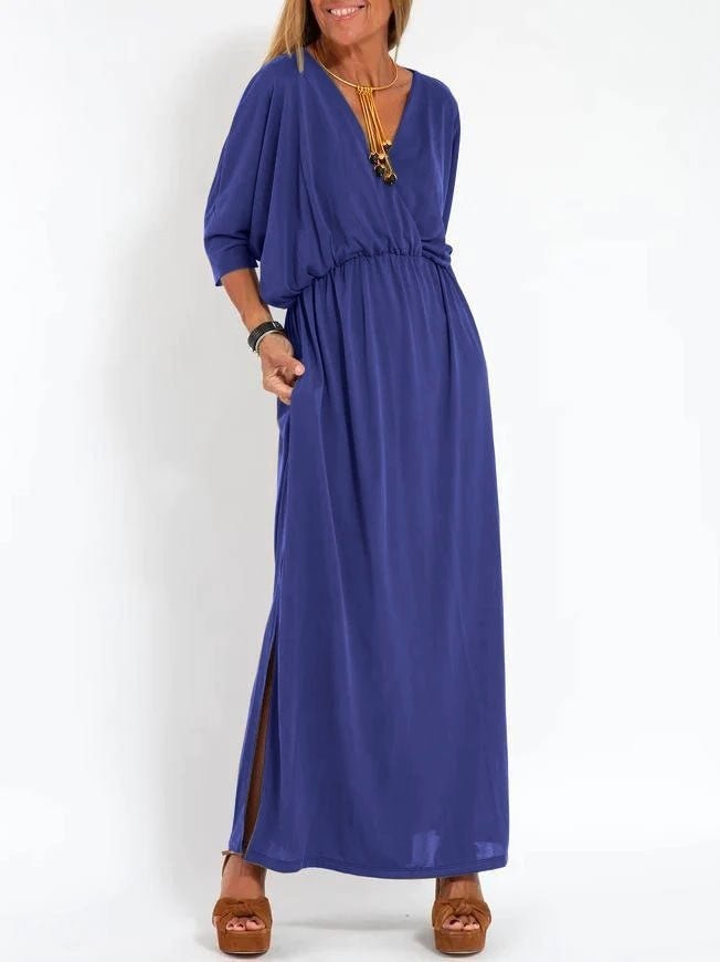 V-Neck High-Waisted Dress