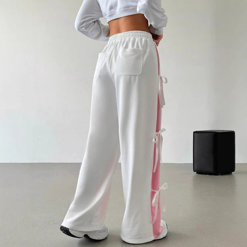 Contrast-Stripe Straight-Leg Pants