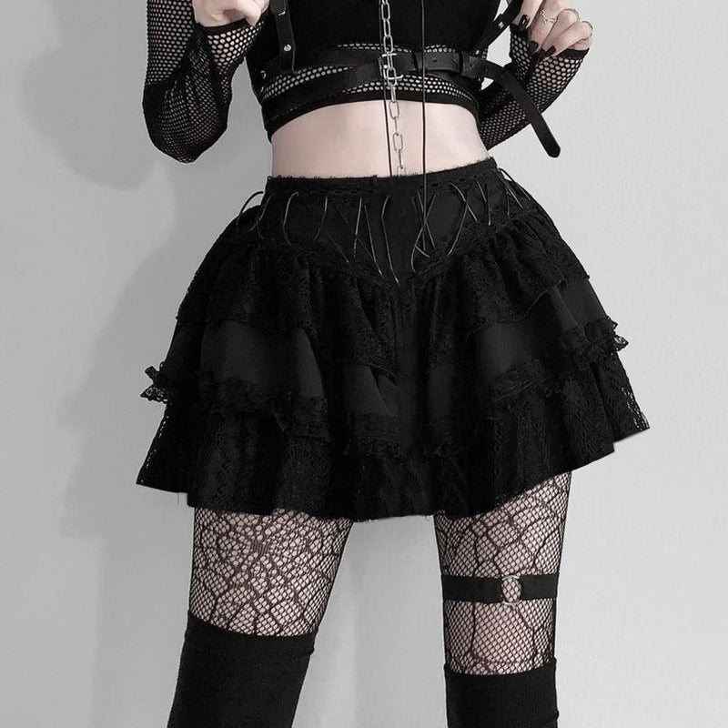 Tiered Lace Mini Skirt