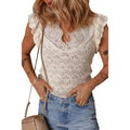 Ruffled Open-Knit Top