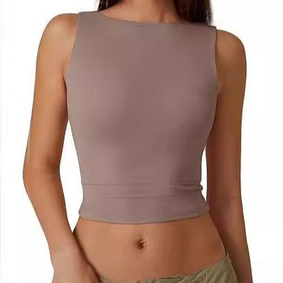High-Neck Sleeveless Crop Top