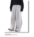 Wide-Leg Gray Sweatpants
