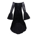 Lace-Sleeve High-Low Dress