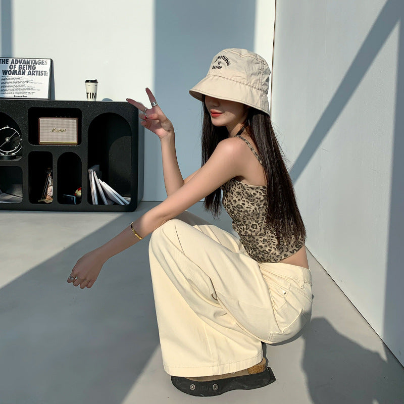 High-Waisted Straight-Leg Pants