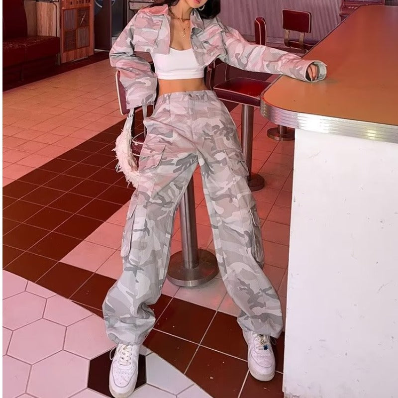 Camouflage Wide-Leg Jeans