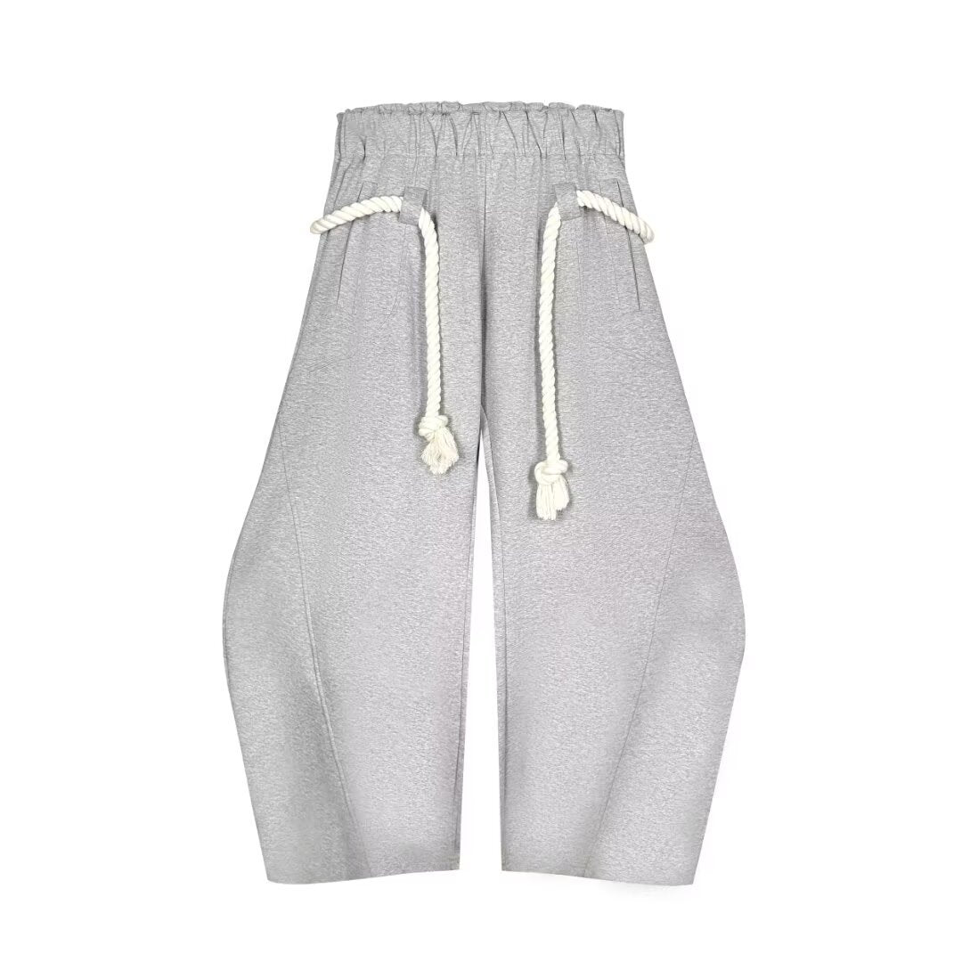 Wide-Leg Gray Sweatpants