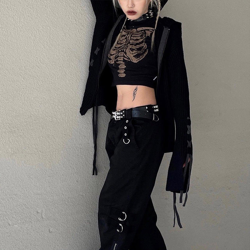 Ribcage-Print Crop T-Shirt